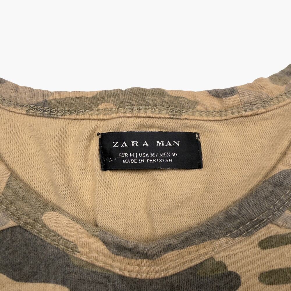 ZARA Camo Long-Line Short-Sleeve Oversized T-Shirt (Army Green Camo | Size M) - Picture 4 of 4